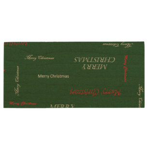 HAMbWG - USB Flash - Merry Christmas Wood Flash Drive