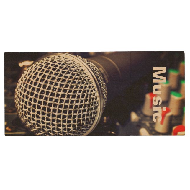 HAMbWG - USB Flash - Microphone Wood Flash Drive (Front)