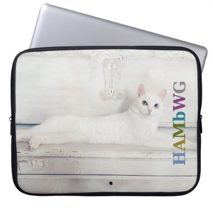 HAMbWG White Cat - Neoprene Laptop Sleeves