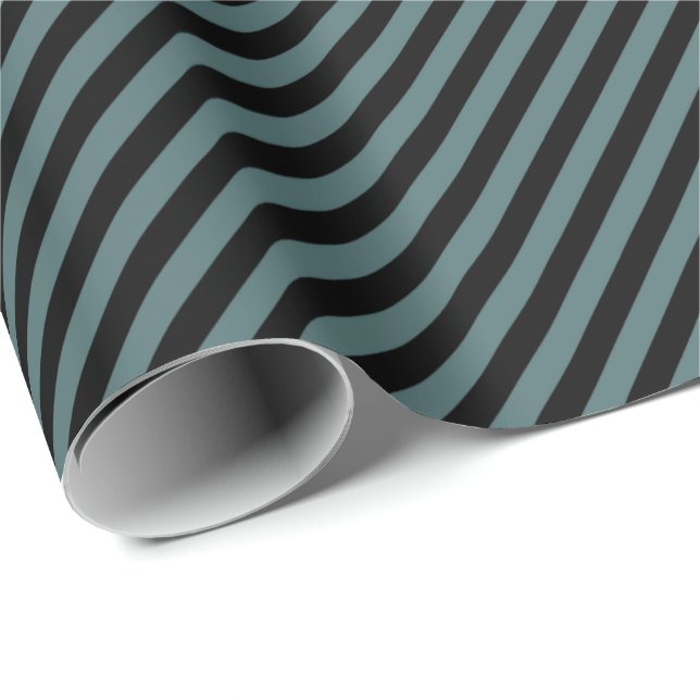 HAMbWG Wrapping Paper - Teal/Black Striped (Roll Corner)