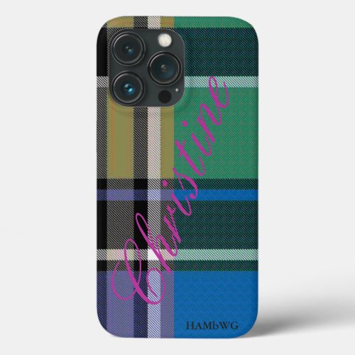 HAMbWG  Xtreme Phone Case Bright Plaid w Lavender