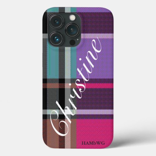 HAMbWG  Xtreme Phone Case _ Bright Plaid w Pink