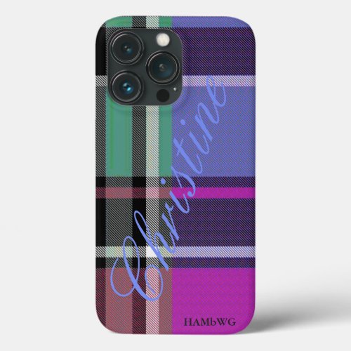 HAMbWG  Xtreme Phone Case Bright Plaid w Violet