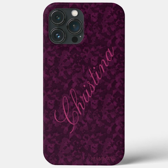 HAMbWG  Xtreme Phone Case - Raspberry Camouflage (Back)