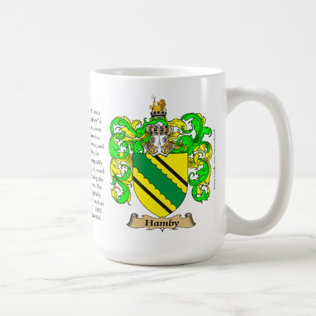 Hamby, the Origin, the Meaning and the Crest Coffee Mug (Right)