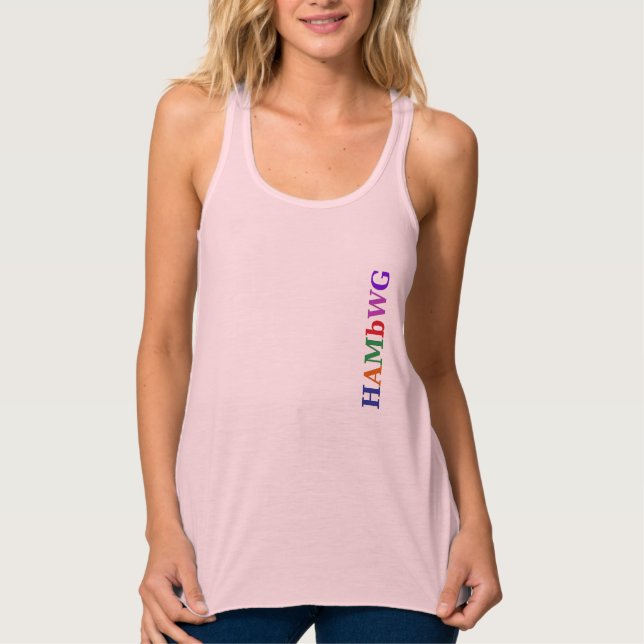 HAMbyWG - 10 Colors - Racerback Tank -Side Logo Top (Front)
