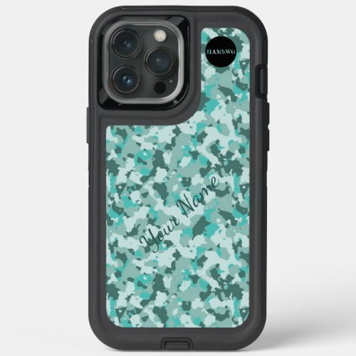 HAMbyWG  _ Aqua Teal Camouflage iPhone 13 Pro Max Case