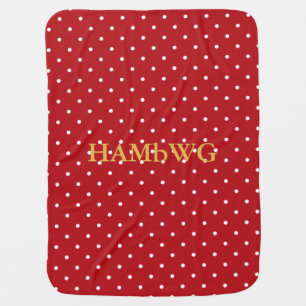 HAMbyWG- Baby Blanket - White on Red