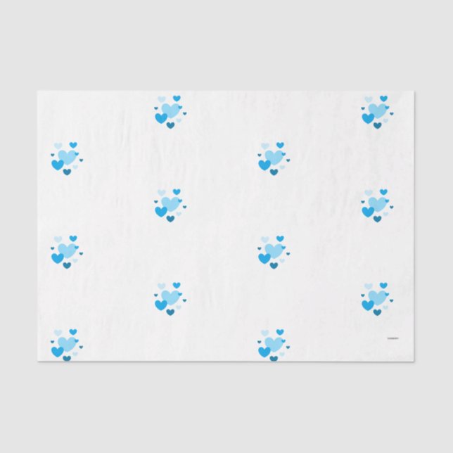 HAMbyWG - Baby blue hearts Tissue Paper (Front)