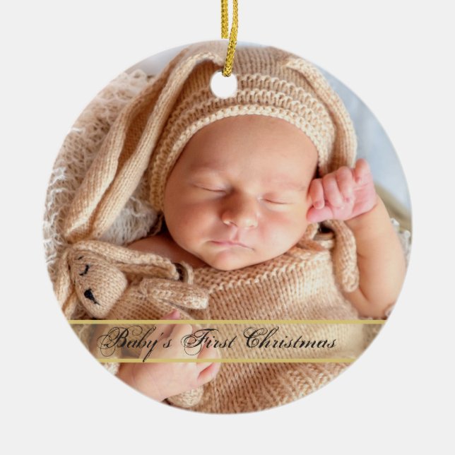 HAMbyWG Baby's First Christmas Ceramic Ornament (Front)