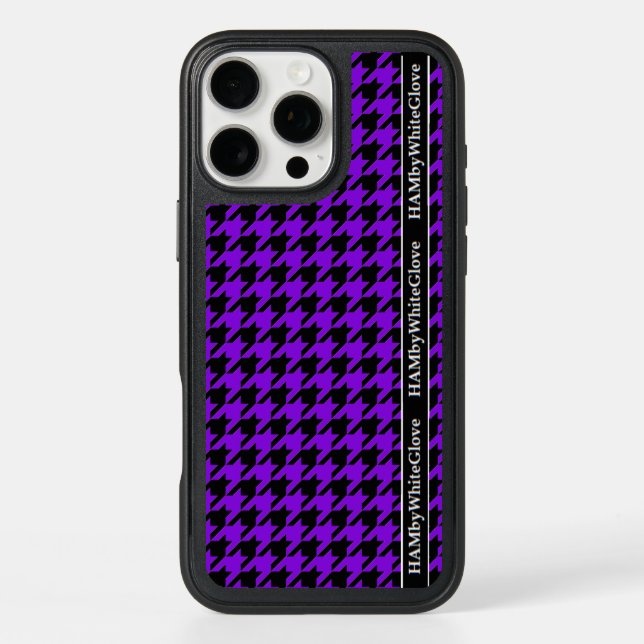 HAMbyWG - Black Houndstooth in Any Color Otterbox iPhone Case (Back)