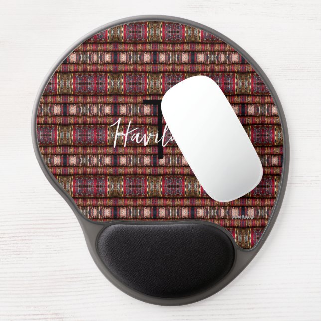 HAMbyWG - Bohemian Row Design with Monogram Gel Mouse Pad (Left Side)