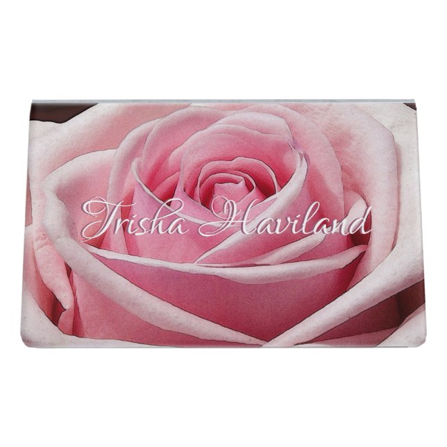 HAMbyWG Business Card Holder - Pale Pink Rose (Back)