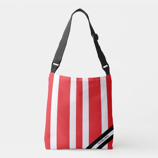 HAMbyWG - Canvas Shoulder Bag - Red & White (Front)