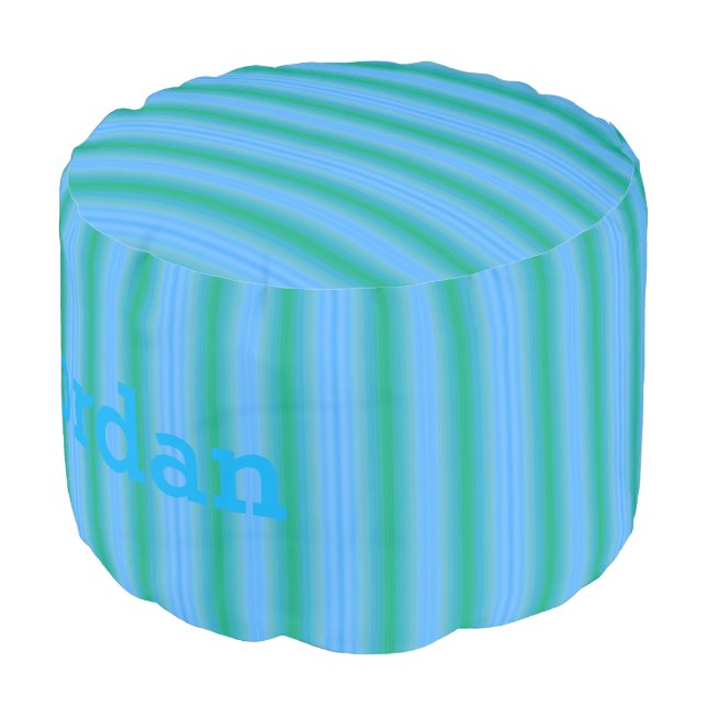 HAMbyWG - Cotton Pouf Chair - Blue Green (Angled Front)