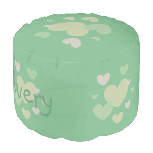 HAMbyWG - Cotton Pouf Chair - Hearts (Angled Front)
