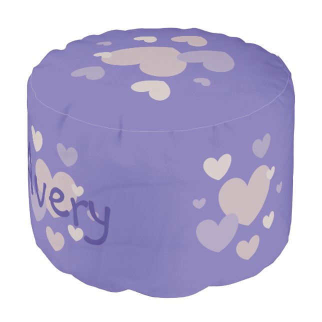 HAMbyWG - Cotton Pouf Chair - Hearts (Angled Front)