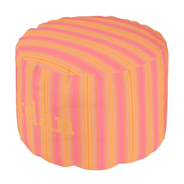 HAMbyWG - Cotton Pouf Chair - Orange Pink (Angled Front)