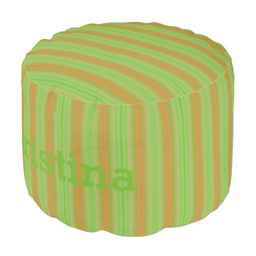 HAMbyWG _ Cotton Round Pouf Chair _ Lime Orange