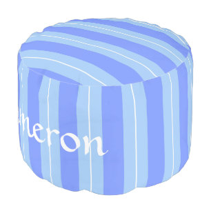 HAMbyWG - Cotton Round Pouf Chair - Periwinkle