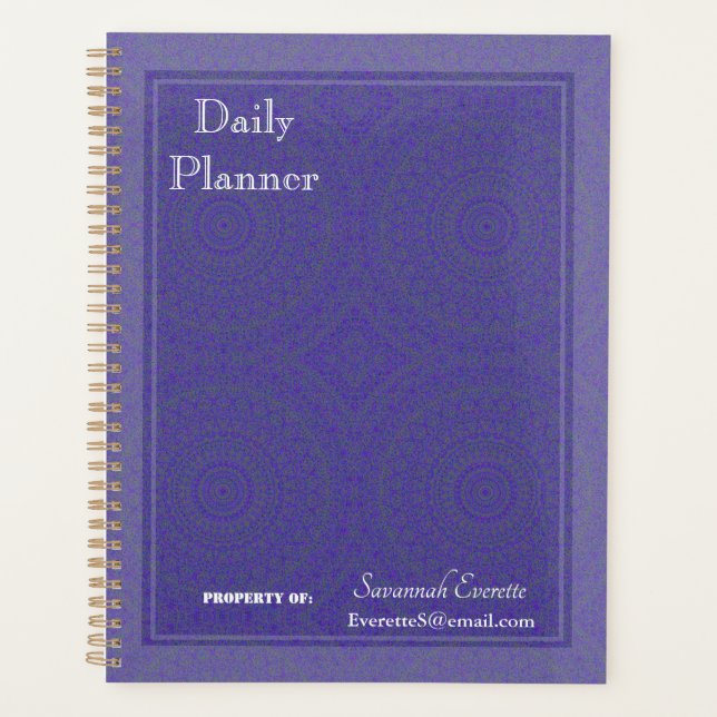 HAMbyWG - Daily Planner - Purple & Gray Mandala (Front)