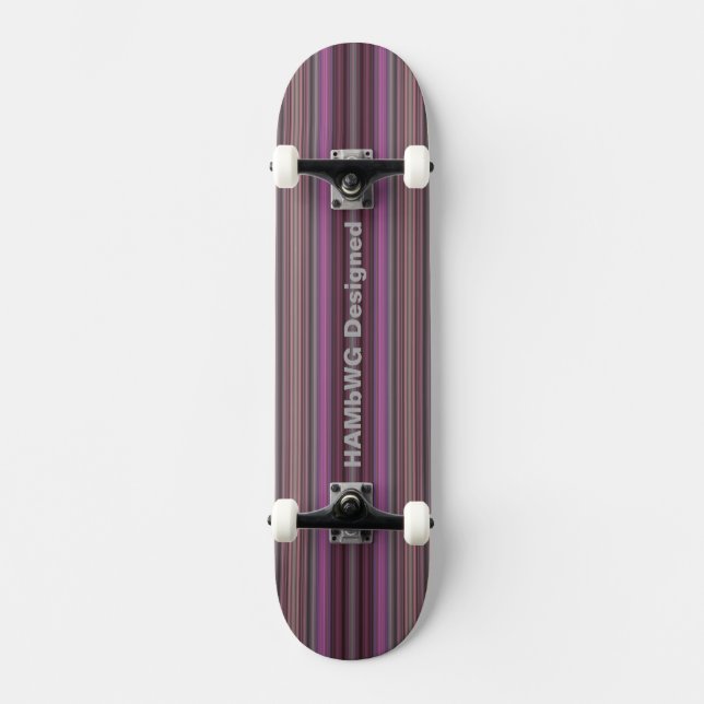 HAMbyWG Designed - Skateboard - Raspberry Stripes (Front)