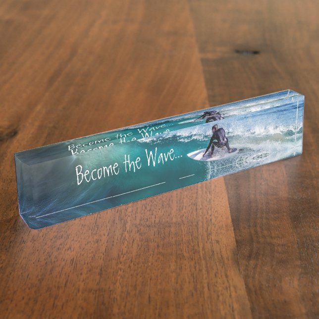 HAMbyWG Desk Name Plate - Become the Wave (Side)