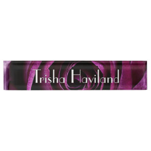 HAMbyWG Desk Name Plate - Classic Raspberry Rose