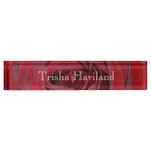HAMbyWG Desk Name Plate - Classic Red Rose (Front)