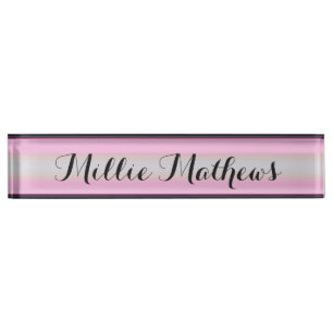 HAMbyWG - Desk Name Plate - Pink & Black Gradient