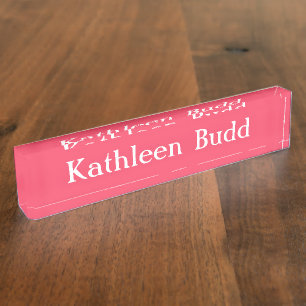 HAMbyWG - Desk Name Plate - Rose Pink