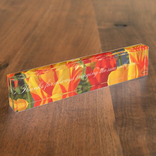 HAMbyWG Desk Name Plate _ Yellow Red Tulips