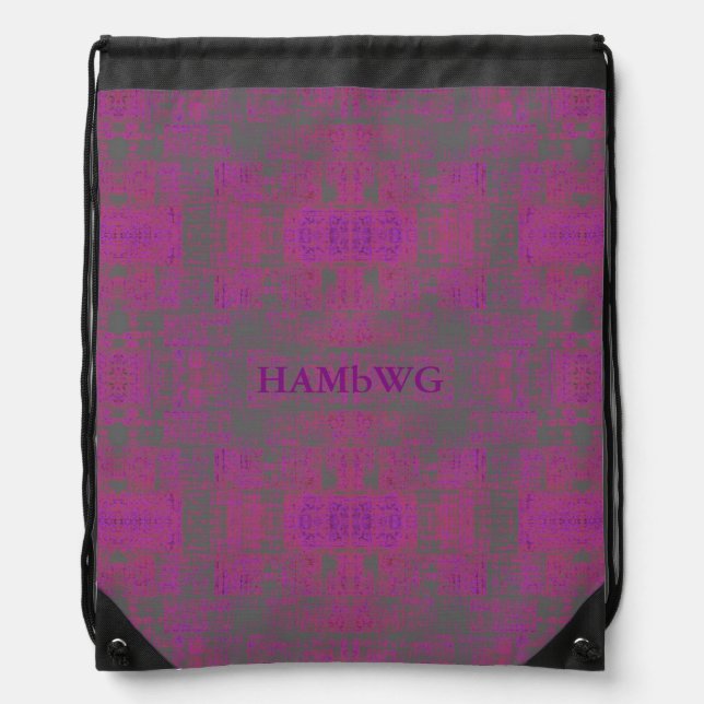 HAMbyWG Drawstring Backpack - Pink Distressed (Front)