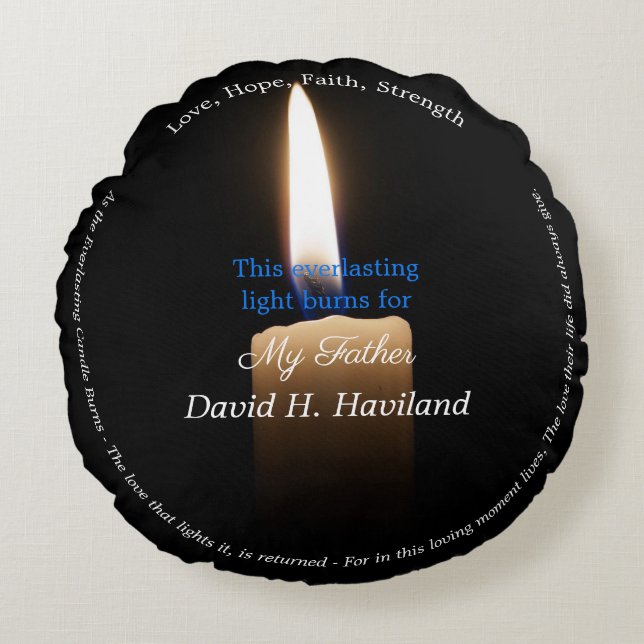 HAMbyWG - Everlasting Candle Memorial Round Pillow (Front)