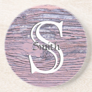 HAMbyWG - Faux Pink Distressed Wood Coaster