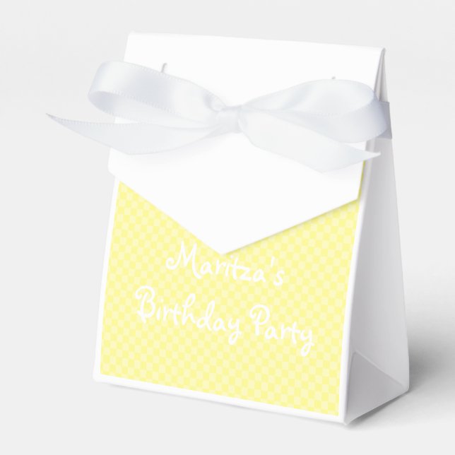 HAMbyWG - Favor Box - Yellow Gingham - Your Words (Front Side)