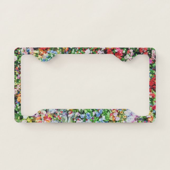HAMbyWG Flower Wall License Plate Frame (Front)