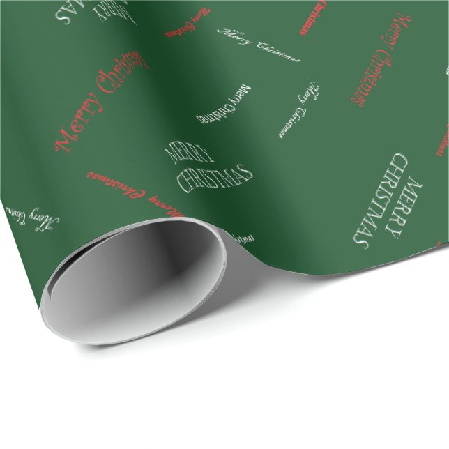 HAMbyWG - Gift Wrap -  Merry Christmas Green Paper (Roll Corner)