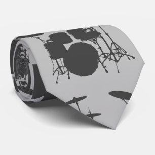 HAMbyWG - Gray Drum Set Neck Tie