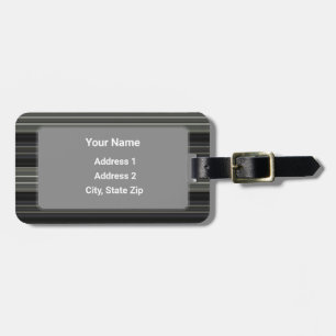 HAMbyWG Gray Stripe Luggage or Bag Tag
