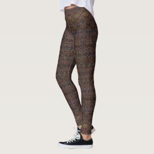 HAMbyWG - Leggings - Dark Brown/Gold/Blue Persian