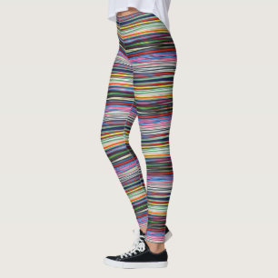 HAMbyWG - Leggings - Mixed Color Gradient Stripes