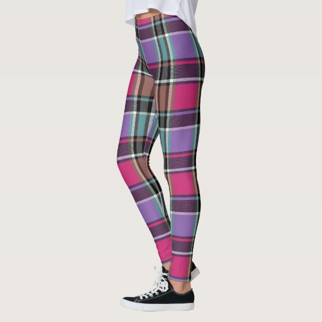 HAMbyWG - Leggings -Pink and Lilac Plaid (Left)