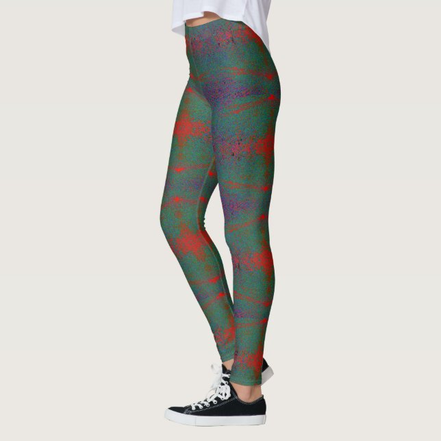 HAMbyWG - Leggings - Spray Paint Green/Red/Prpl (Left)