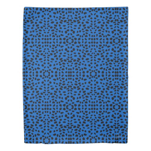 HAMbyWG leopard print in blue  black Duvet Cover