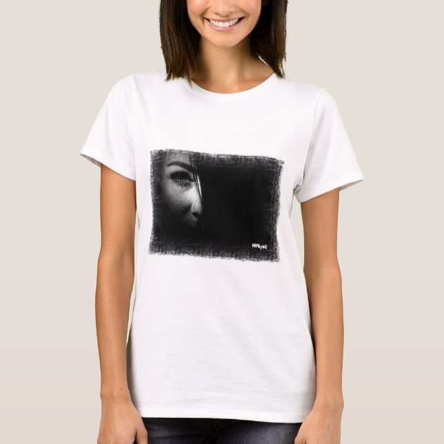 HAMbyWG  Long Sleeve T - Half Face Looks Drawn T-Shirt (Front)