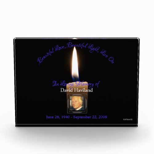 HAMbyWG Memorial Candle Acrylic Photo Block