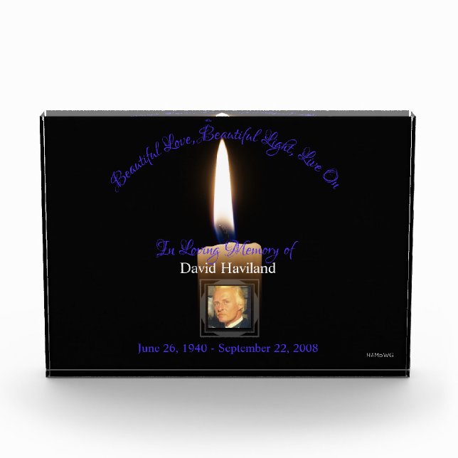 HAMbyWG Memorial Candle Acrylic Photo Block (Front)