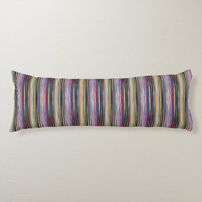 HAMbyWG - Multi Primary Color Random Line Gradient Body Pillow (Front)