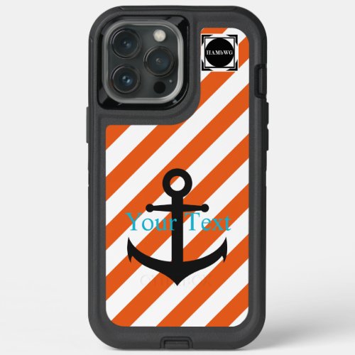 HAMbyWG  _  Orange  White Stripe Anchor Theme iPhone 13 Pro Max Case